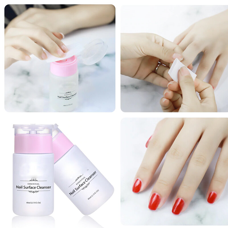 1pc 80ml Nail Surface Cleanser Gel Polish Remover UV Gel Sticky Remover Liquid Enhance Shine Effect Cleanser Remover Tool
