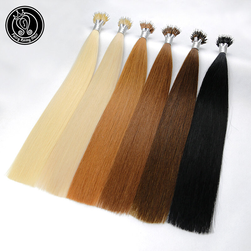 Fairy Remy Hair Nano Ring Tip Micro Beads Real Remy Natural European Human Hair Extensions Highlights 16 - 22Inch 0.8g/strand