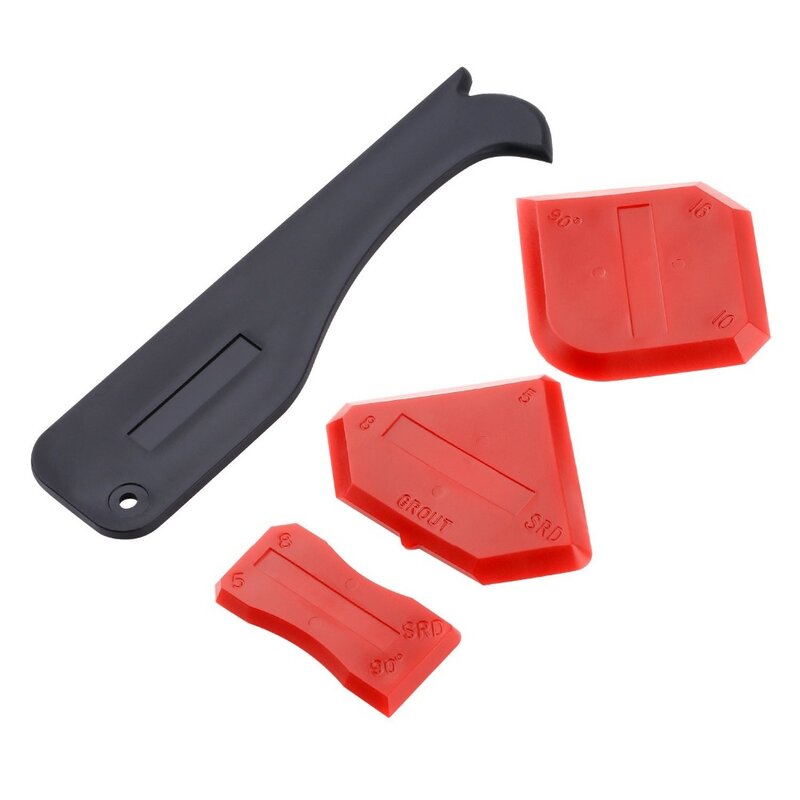 Alta qualidade 4 pçs ferramenta selante calafetagem kit de ferramentas calafetagem raspador calafetagem companheiro selante espátula kit ferramenta de acabamento