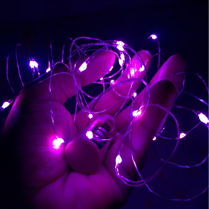 Tira de luces LED en forma de corcho para decoración de fiesta de Navidad, lámpara de luz de tapón de botella de vino, 1M, 10LED, 2M, 20LED