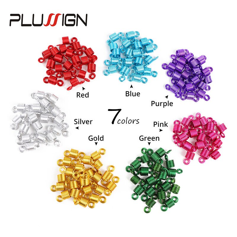 Plussign Professional 10-20Pcs Hair Rings For Braids Beautiful Dread Beads Braids Hair Accessories Screw Hair Jewelry For Braid