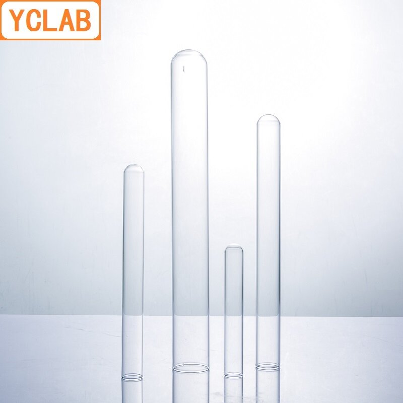 Yclab 18*150mm tubo de teste de vidro boca plana borosilicate 3.3 vidro de alta temperatura resistência laboratório química equipamentos