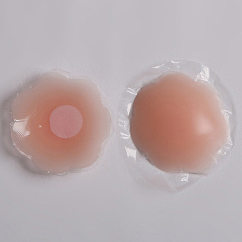 Las mujeres reutilizable cubierta de pezón Auto adhesivo empanadas de mama de silicona etiqueta encanto Bra Pad cubre pezones Sexy