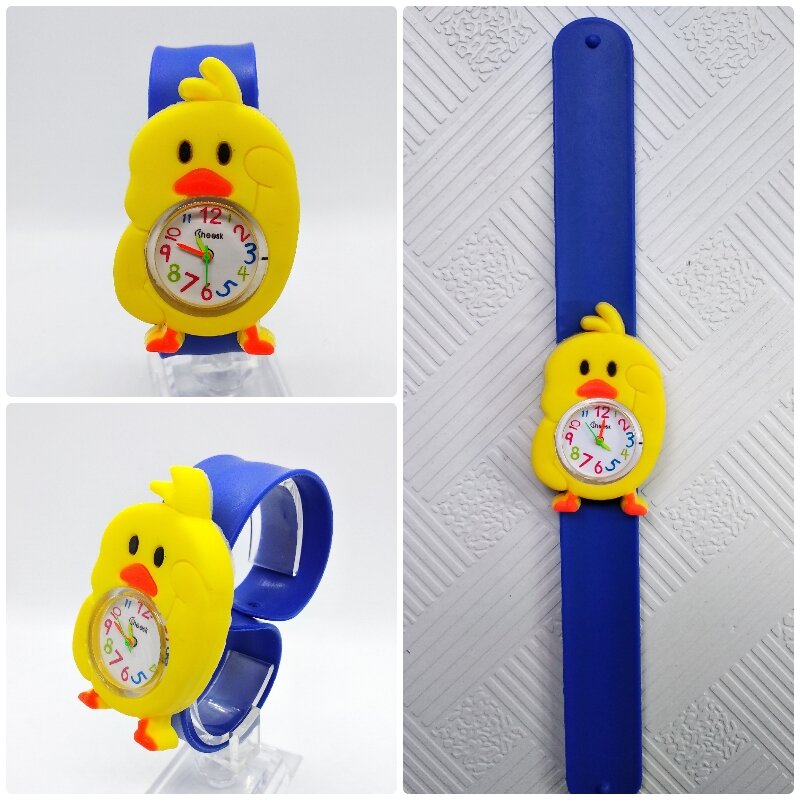 Moda bambini orologi animale piccolo pollo giallo orologio per bambini carino orologio da polso impermeabile al quarzo per bambini regalo per ragazze