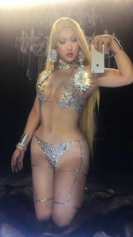 Sexy Bling cristalli d'argento pagliaccetti sexy tuta nuda da donna Costume Dance Stage Wear body donna cantante vestito grande elasticizzato