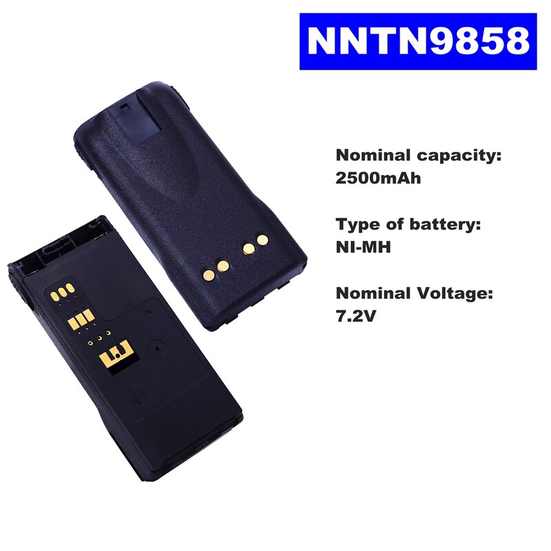 Hot 7.2 V 2500 mAh NI-MH Pin NNTN9858 Cho Motorola Walkie Talkie XTS2500 XTS1500 PR1500 Hai Cách Phát Thanh