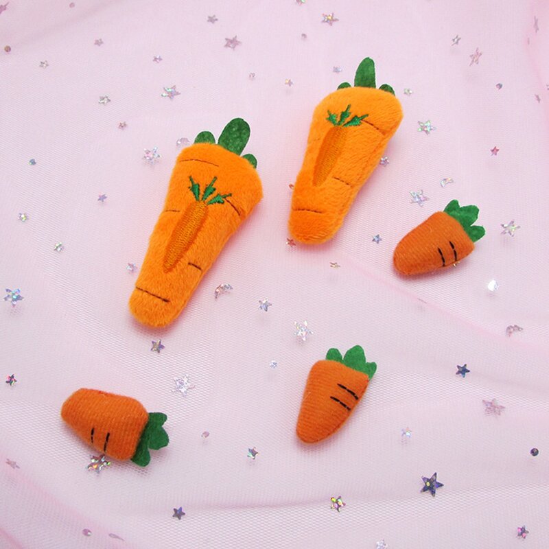 Apliques acolchados de zanahorias suaves de dibujos animados para niños, accesorios de decoración de calzado, sombreros, prendas de vestir, DIY, 10 Uds./50 unids/lote
