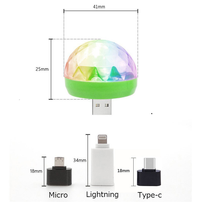 USB DC5V цветной эффект праздничное освещение для вечеринки управление музыкой ktv dj диско освещение автоматическое светодиодное сценическое освещение для iPhone Android iOS
