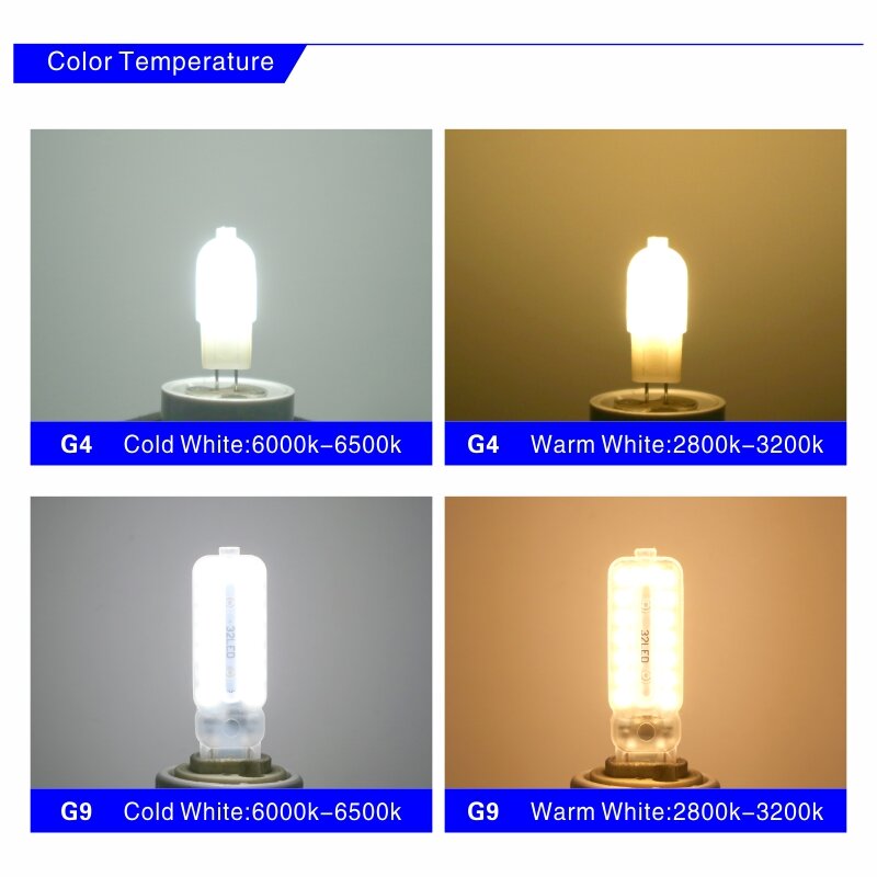 5 sztuk/partia żarówka LED 3W 5W G4 G9 żarówka AC 220V DC 12V lampa LED SMD2835 Spotlight żyrandol oświetlenie wymienić lampy halogenowe