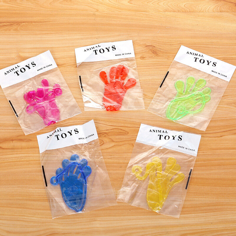 10 Buah/Tas Tangan Lengket Telapak Tangan Elastis Tamparan Tangan Mainan Telapak Tangan Pesta Anak-anak Hadiah Baru Mainan Lelucon Lelucon Lucu
