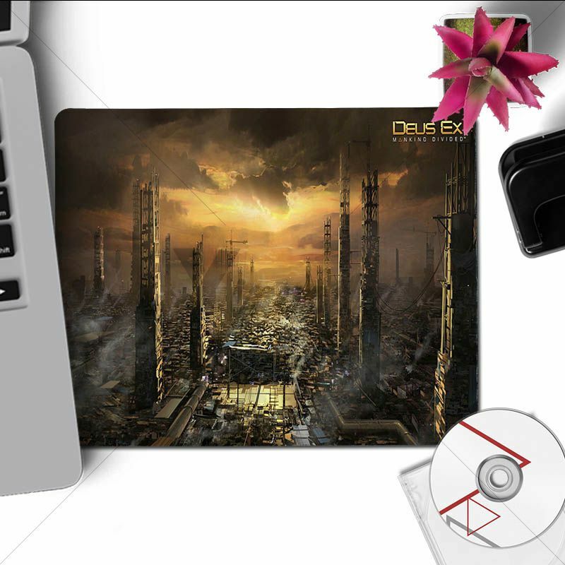 Yinuoda 소년 선물 패드 Deus Ex 인류 나누어 독특한 데스크탑 패드 게임 Mousepad 크기 18x22cm 25x29cm 고무 Mousemats