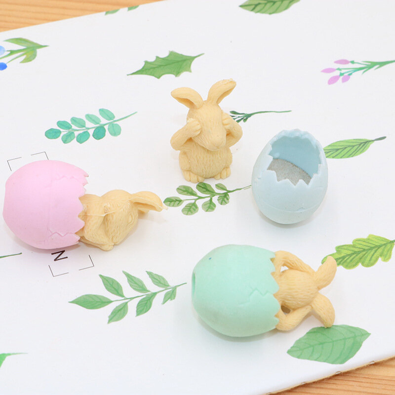 1 sztuk kreatywny piękny Eggshell królik guma ochrona środowiska gumowe szkolne materiały papiernicze gumowe źródło hurtowe