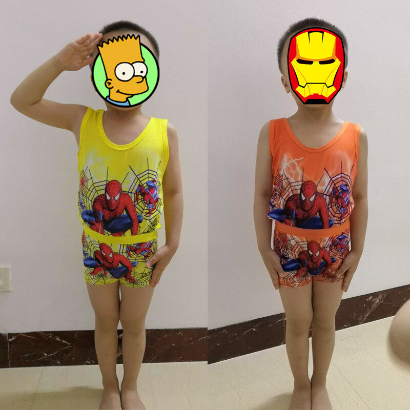 Lato 2019 dzieci dziewczyny ubrania garnitury Anna Elsa strój Spiderman chłopcy kamizelka krótkie spodnie zestaw plaża księżniczka ubrania dla dzieci 2 t-6 T