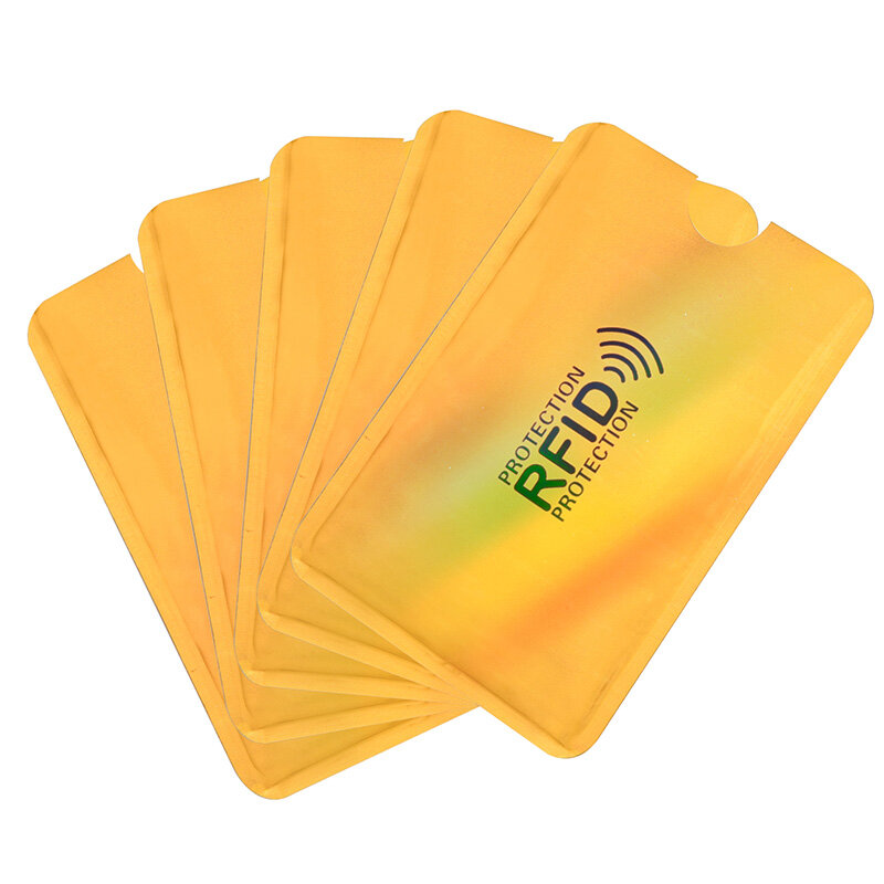 RFID 해적 방지 은행 카드 홀더 케이스, 알루미늄 금속 신용 ID 카드 보호 커버, 5 개 색상