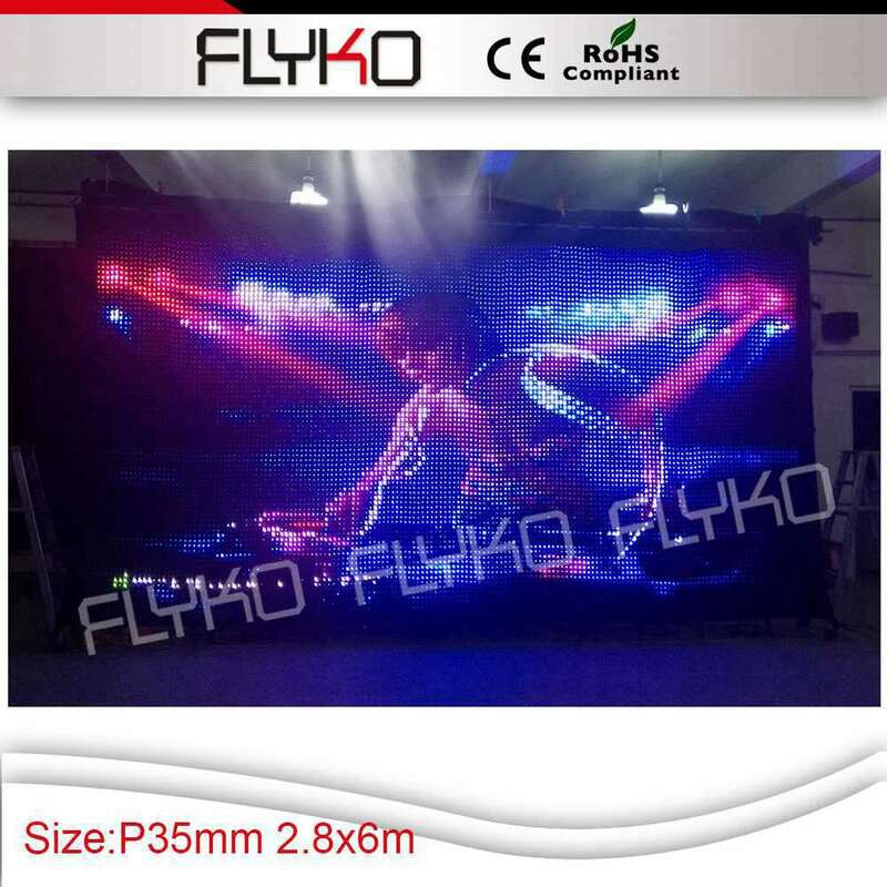 P3.5 2.8*6m flashlight equipment soft  led video curtain with flight case