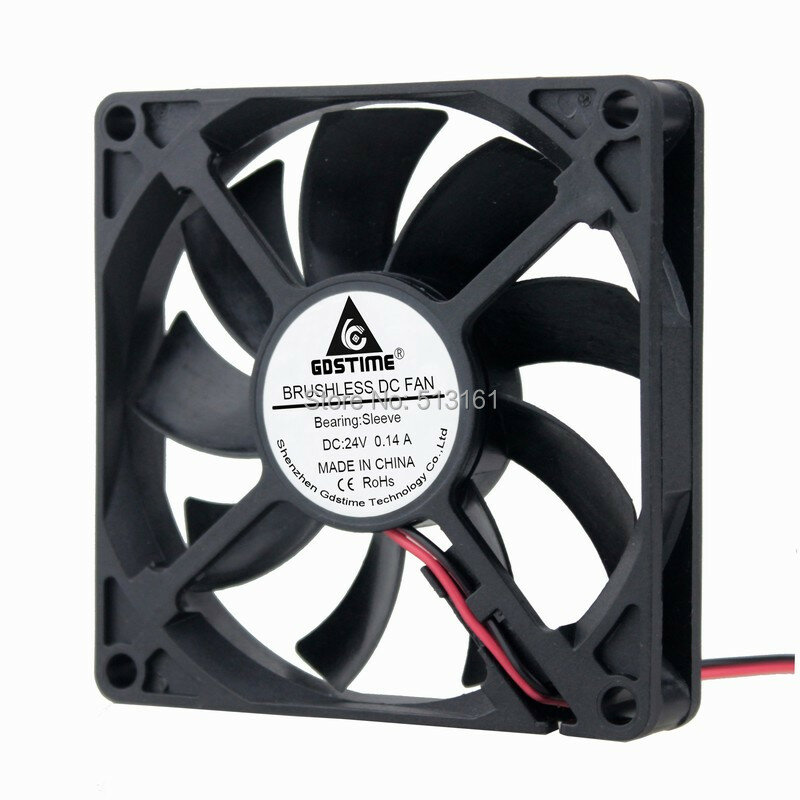 Gdstime-ventilador sin escobillas de 80mm, 80x80x15mm, 2 pines, 8CM, DC 24V, caja de PC, color negro, 5 unids/lote