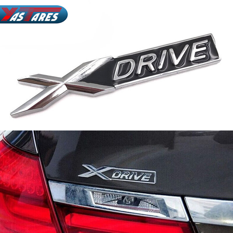 Nouveau 3D métal Chrome Badge X DRIVE emblème Badge autocollant autocollant pour BMW 3 4 5 6 7 toutes les séries X1 X3 X5 E70 X6 E71 décoration de voiture
