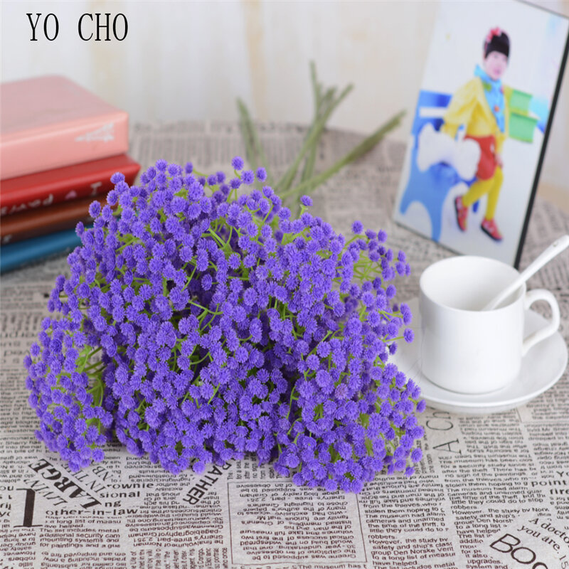 Yo cho-花嫁介添人用の造花ブーケ,白,紫,日曜大工用,センターテーブル用