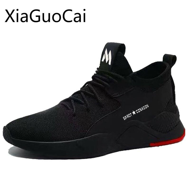 Spring and Autumn Mens Casual Shoes Trend Wild Men Casual Sneakers Soft Mesh Lace Up Flat Shoes