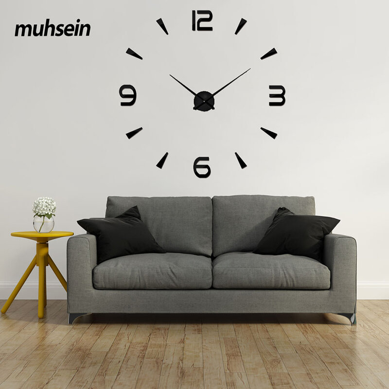 2020 New Year Gift 3D Wall Clock Modern Design Acrylic Digital Sticker DIY Big Wall Clock Decoration Living Room Free Shipping
