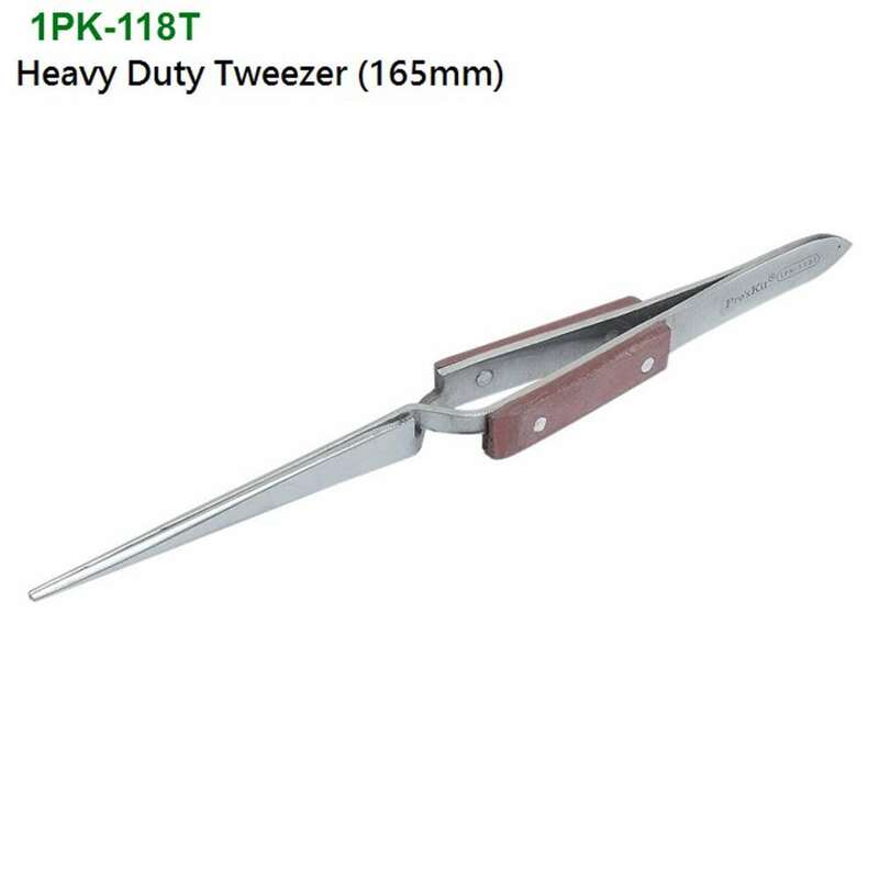 Pro'sKit Reverse Action Tweezer Magneticable With fiber handle Self-Gripping Precision Repair Tool