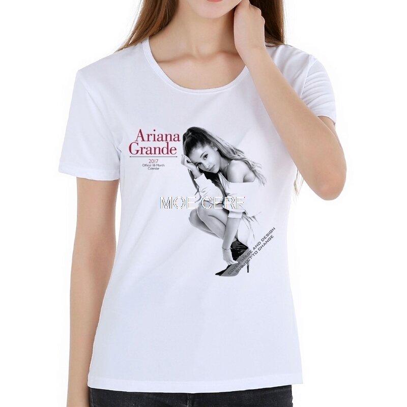 Summer Ariana Grande Streetwear T-Shirt Femme Music Hipster Brand Fashion High Quality Soft Women Casual T-shirts D16-6