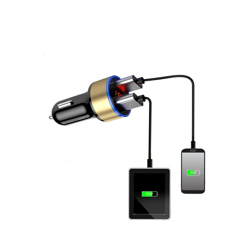 1 PC!!! adaptador USB Car Charger 5V 3.1A 2 Digital LED Tensão/Corrente Display Auto Carga Rápida para o Telefone/ PAD Frete Grátis