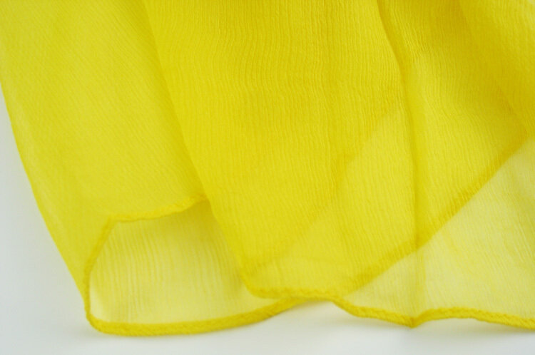 Georgette-bufanda larga de seda 100% para mujer, bufanda de gasa de Color liso de gran tamaño, Color amarillo brillante, 110cm x 180cm
