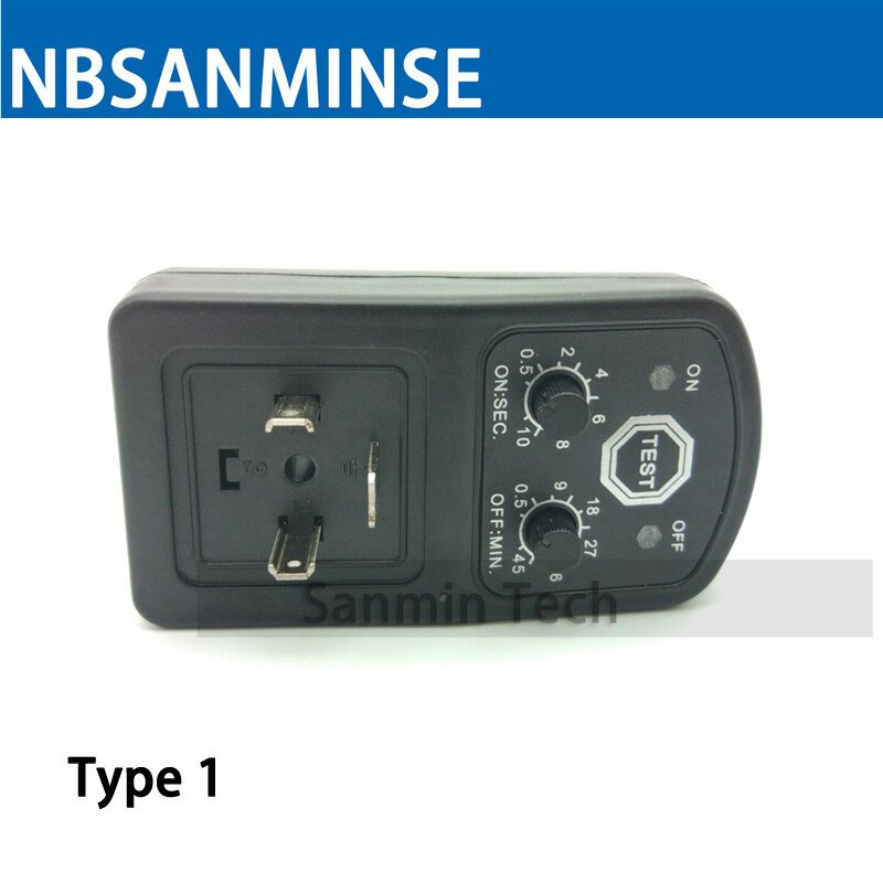 NBSANMINSE DSQ 24V - 240V válvula solenoide de aire, conexión de temporizador electrónico, válvulas neumáticas, bobinas de válvula de temporizador