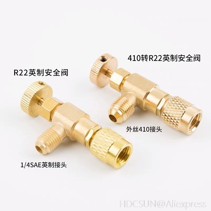 high quality liquid safety valve R410A R22 air conditioning refrigerant 1/4 "Safety Adapter Air conditioning repair and fluoride
