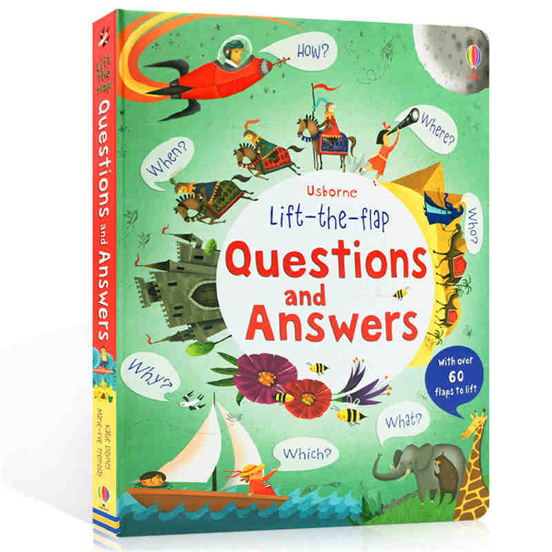 Pertanyaan lift-the-flap dan jawaban asli buku gambar pendidikan bahasa Inggris hadiah belajar membaca masa kecil bayi