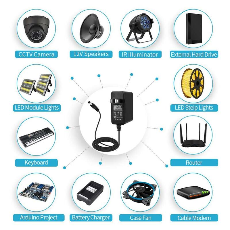 Светодиодный адаптер питания 5,5*2,1 ~ 2,5 мм гнездовой разъем AC 110V 220V To DC 12V 24V 5V трансформатор освещения для светодиодной ленты CCTV Router