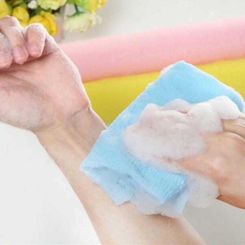 Nylon Mesh Bath Shower Body Washing Exfoliate Puff Scrubbing Towel Quick Dry Soft Towel Hand Face Bath Towels Cleaning Tool