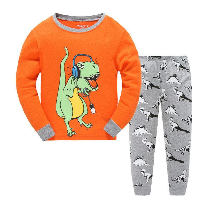 LUCKYGOOBO Kinder Pyjamas Set Jungen Dinosaurier druck Nachtwäsche mode pyjamas Set 2-7Y kinder Hause pyjamas Baby Jungen Kleidung