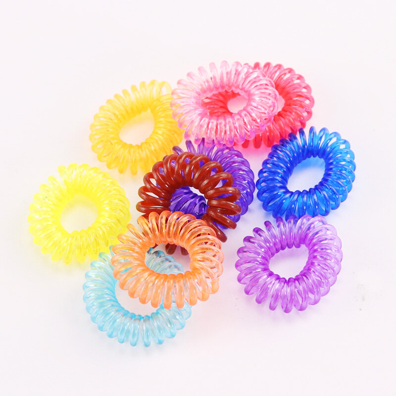 10PCS/Lot New 2cm Small Telephone Line Hair Ropes Girls Colorful Elastic Hair Bands Kid Ponytail Holder Tie Gum Hair Accessories