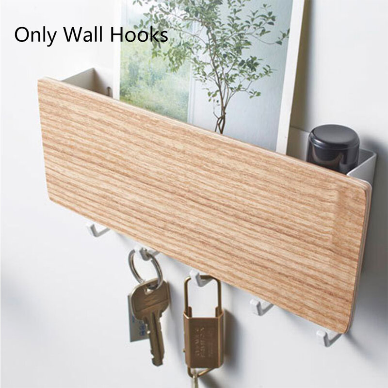 Key Hanger Decorative Simple Small Wall Hook Space Saving Easy Install Home Vintage Wooden Door Back Storage Rack Bedroom