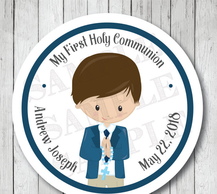 Personifizierte, Junge, Mädchen Erstkommunion Aufkleber, Erste Heilige Kommunion Favor Etiketten, Taufe, 100 Stück