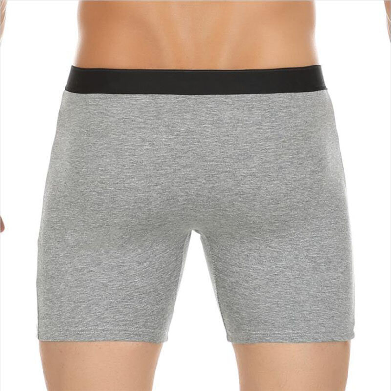 Or hommes sous-vêtements coton chanvre feuille imprimé boxeurs Shorts Cuecas nouveau design longue jambe culotte mâle caleçons calzoncillos