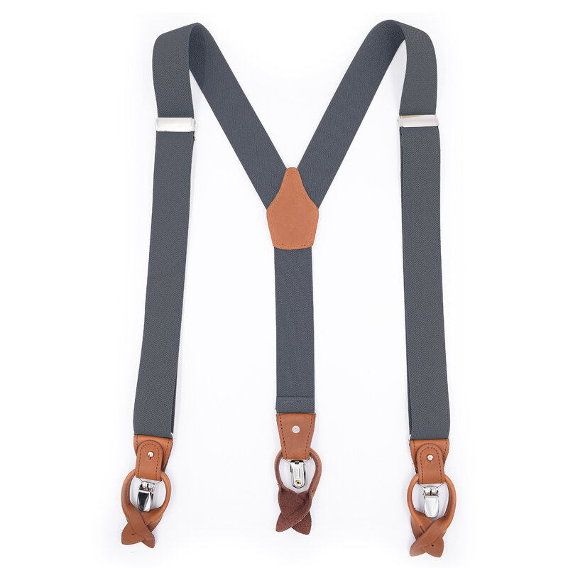 JIERKU Suspendersของมนุษย์จัดฟันSuspendersหนังแท้3คลิปSuspensorioแฟชั่นกางเกงรัดพ่อ/ของที่ระลึกของสามี