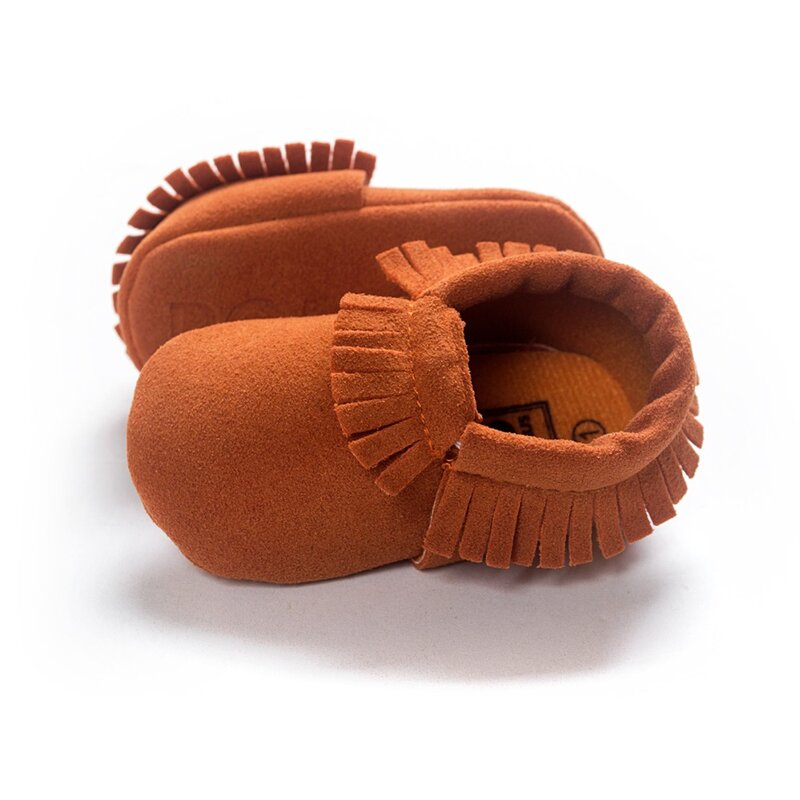 PU Suede Leather Newborn Baby Boy Girl Baby Moccasins Soft Moccs Shoes Bebe Fringe Soft Soled Non-slip Footwear Crib Shoes