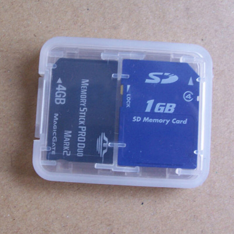1 PC 8 in 1 ผู้ถือ Protector พลาสติกโปร่งใส MINI สำหรับ SD SDHC TF MS การ์ดหน่วยความจำกล่องกระเป๋า