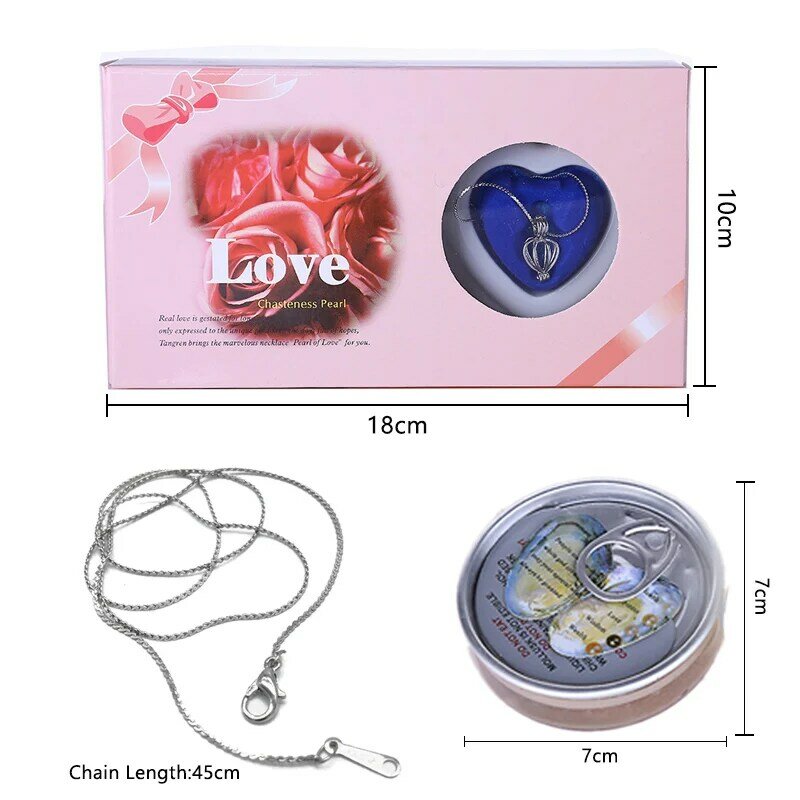 Hongye Pearl Necklace Wish Boxes Natural Freshwater Pearl Pendant Women Fashion Cage Holder Necklace Oyster for Christmas Gift