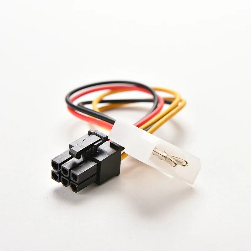 4 Pin Molex IDE To 6 Pin PCI-E Graphic Card Power Supply Cable Adapter PC Video Card Connector Cable Converter Cord 17cm