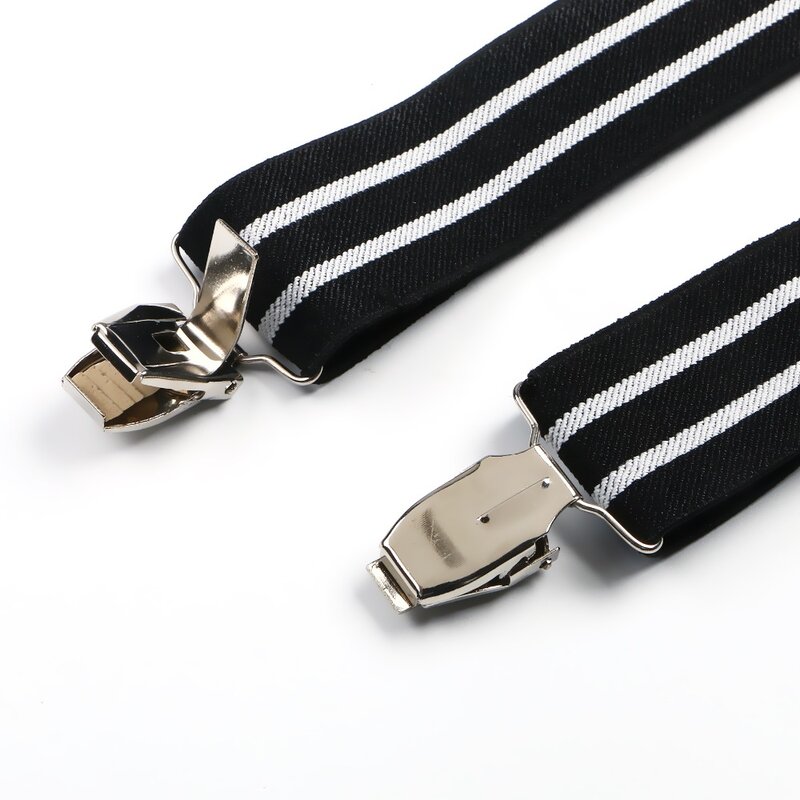 Bretelles élastiques à Clip ajustables pour hommes, bretelles unisexe à motifs géométriques, largeur 3.5cm, BD641