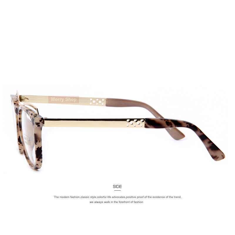 De las mujeres de la moda de ojo de gato gafas de diseñador de la marca de impresión marco mujeres de marcos de gafas de alta calidad