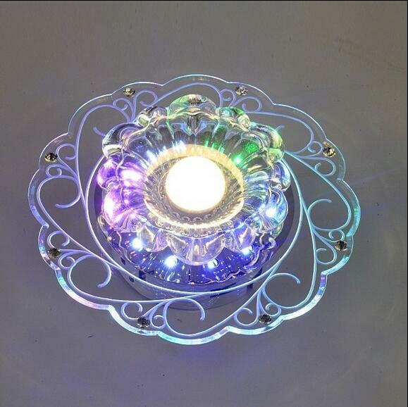 Nuovo Cristallo Moderna del LED Risparmio Energetico Efficiente Soffitto Blu Dispositivo Della Lampada Della Luce del fiore Superiore Lampadario di Moda