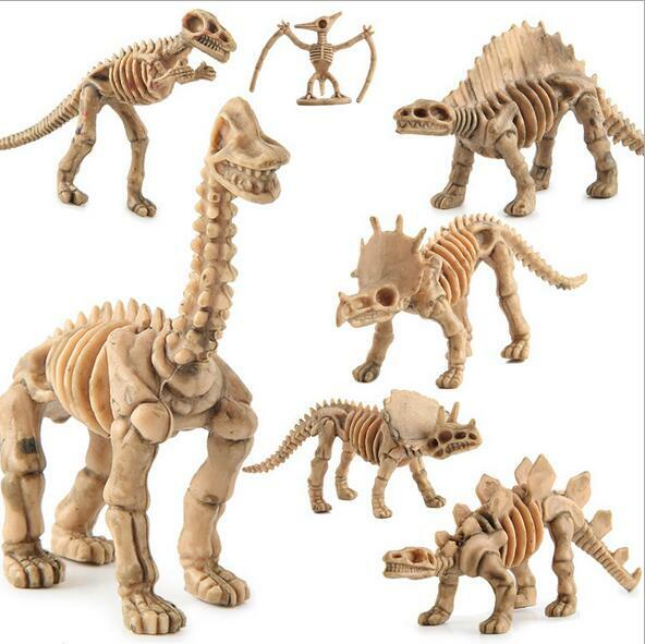 12 Buah/Banyak Mainan Anak-anak Model Dinosaurus Plastik Kerangka Penggalian Arkeologi Lingkungan