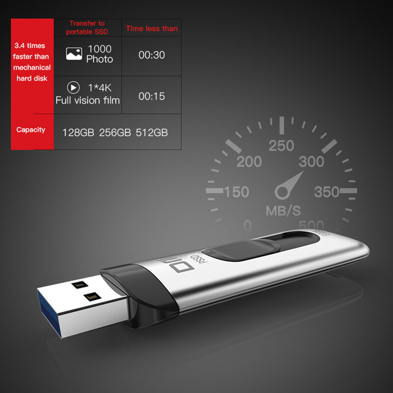 DM FS200 PSSD externe 64/128/256 go Portable Solid State Flash Drive PC externe Solid State flashdrive USB3.1 pen drive