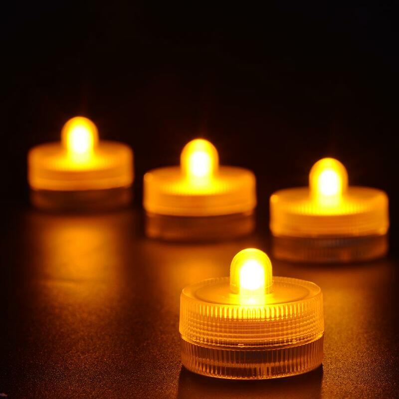 12 Stks/pak 3Cm Waterdichte Led Thee Licht Kaarsen Voor Bruiloft Evenementen Feestdagen Decoratie Met Batterijen