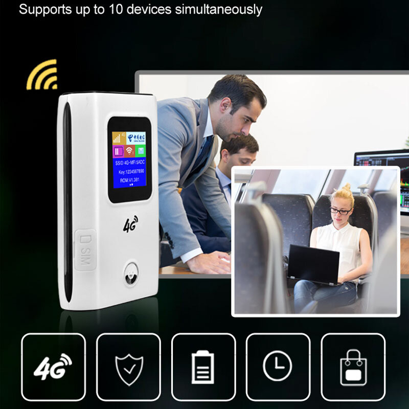 Portable Unlocked 3G 4G LTE Wireless Data Terminal Wifi Router 5200mAh Power Bank Pocket Mobile Wifi Hotspot with SIM card Slot